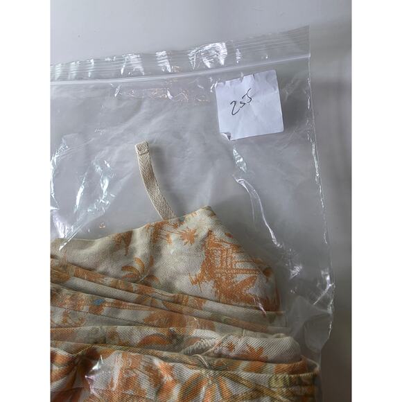 BLUE ASPHALT Orange White Tropical Palm Tree Coastal Wide Leg Crop Pants SZ 7 - Picture 9 of 9